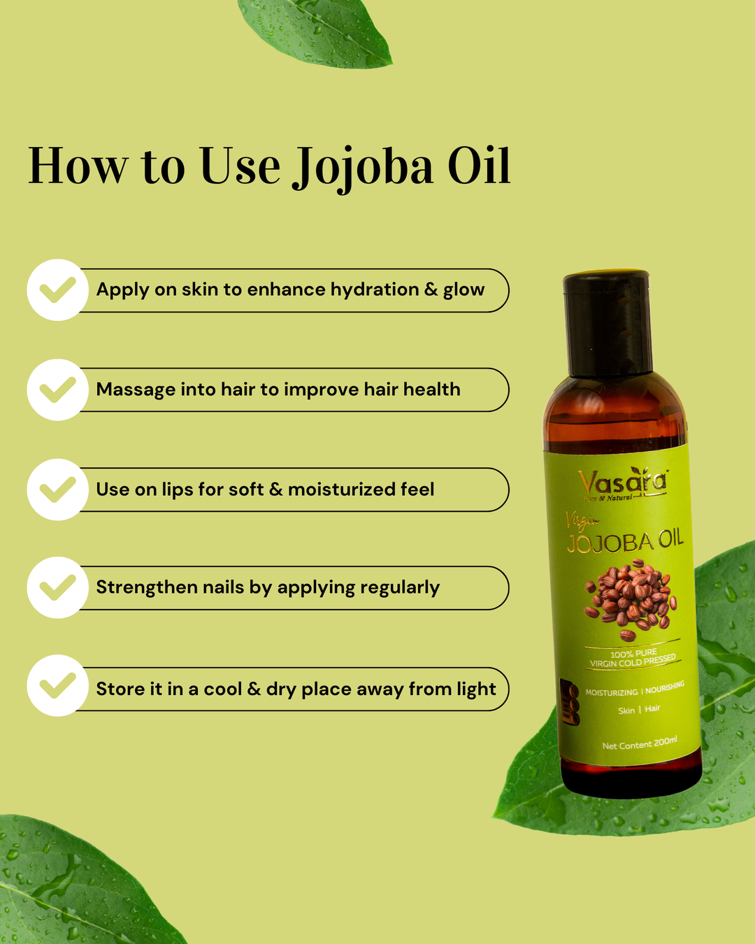 Cold Pressed Jojoba Oil, 200ml