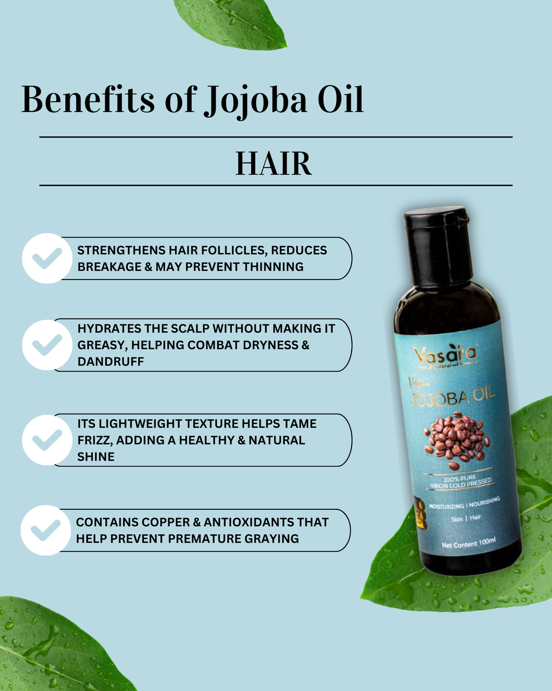 Cold Pressed Jojoba Oil, 100ml