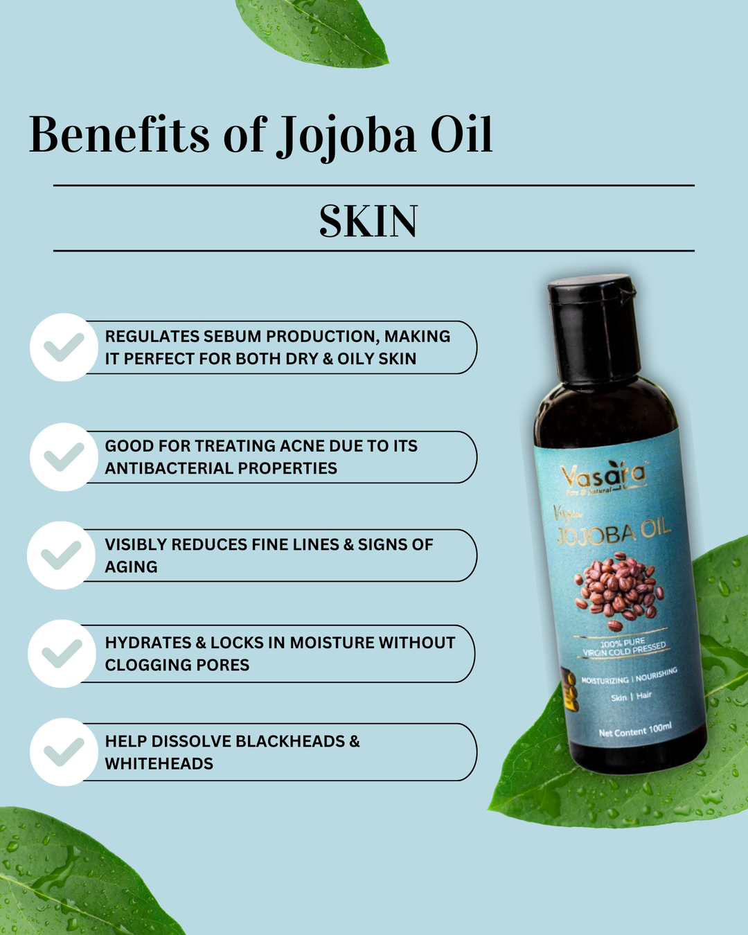 Cold Pressed Jojoba Oil, 100ml