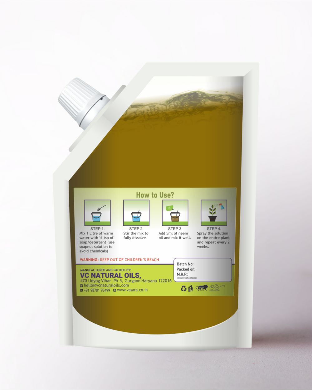 Cold Pressed Neem Oil for Gardening, 250ml