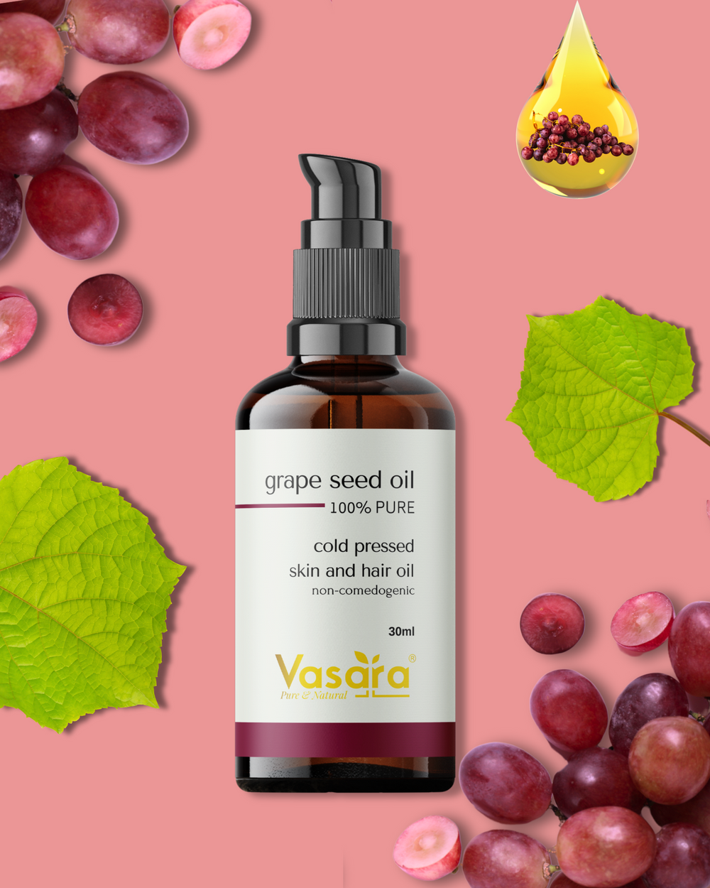 Cold Pressed Grapeseed Oil 30ml