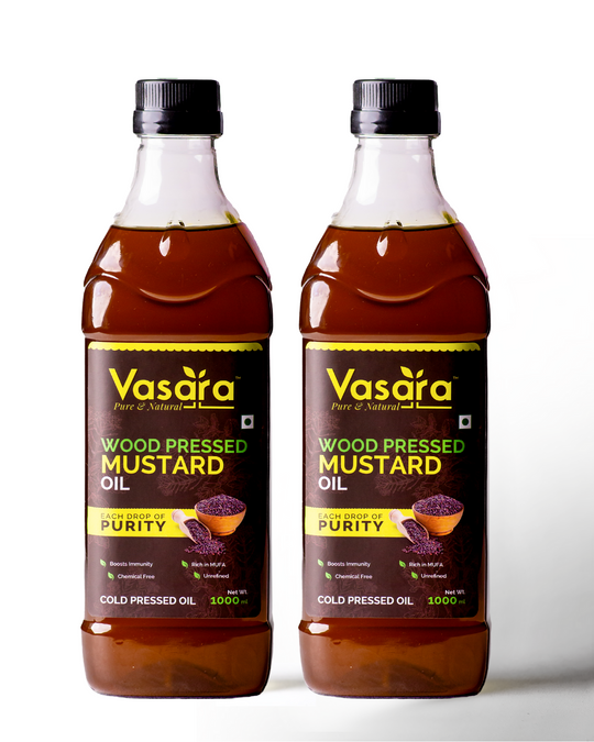 Wood Pressed Mustard Oil Combo Pack, 2 x 1L Each